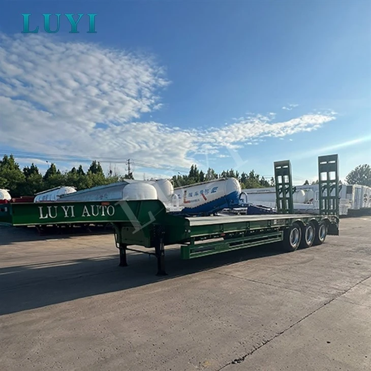 13m 3‑Axle Low Bed Semi‑Trailer For Heavy Machinery Transport high quality 13m 3‑Axle Low Bed Semi‑Trailer For Heavy Machinery Transport high quality