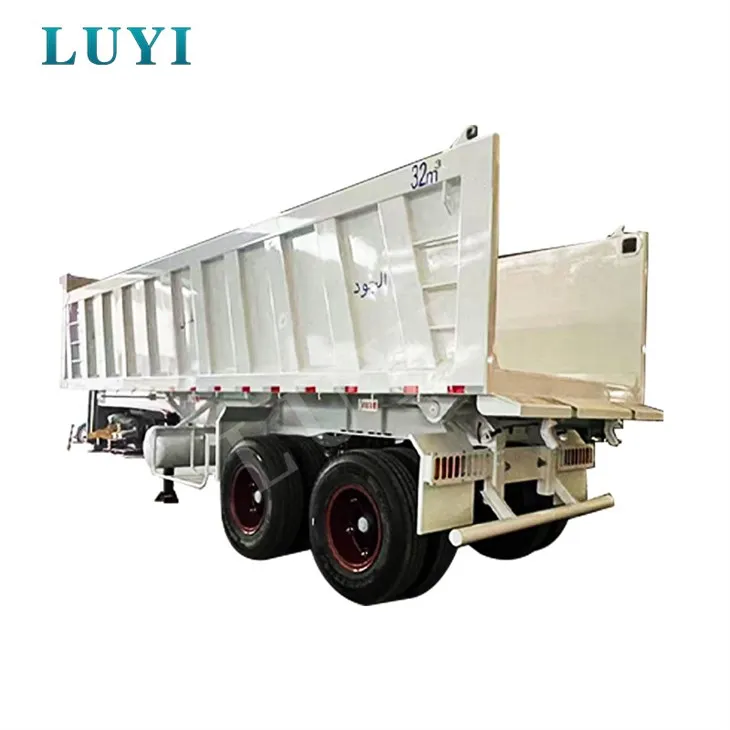 2 Axle Truck Trailer Kwalità Għolja Rear Dump Semi Trailer