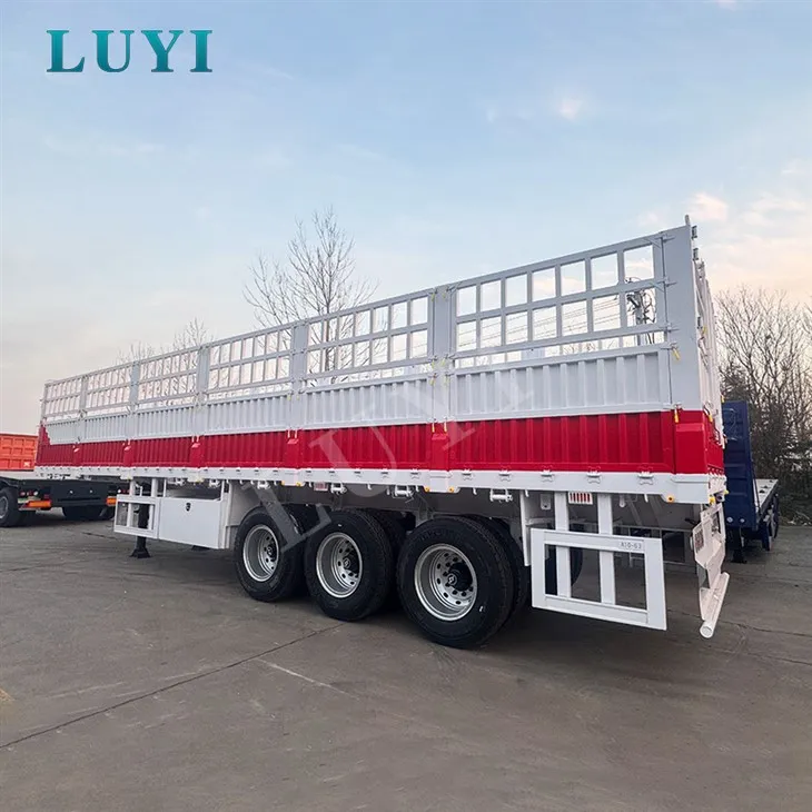3 Axle 40T Heavy Duty Steel Fence Cargo Truck Trailers