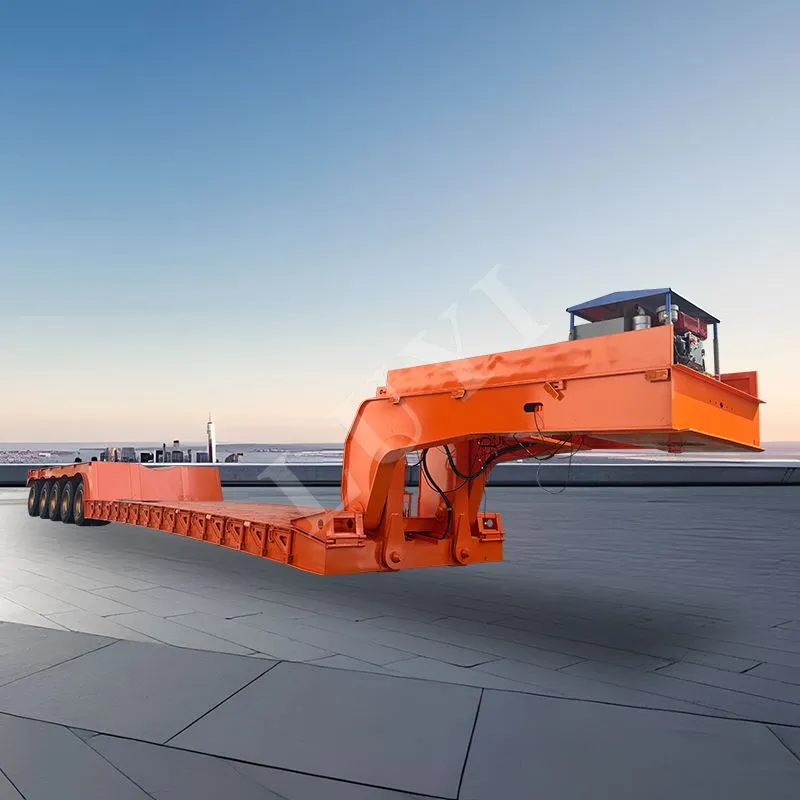 5-fus Semi-karru Gooseneck Lowboy li jinqalgħu