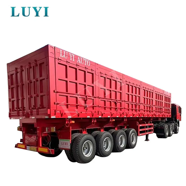 4 Axle Side Dump Semi Trailer Għall-Kostruzzjoni U Minjieri