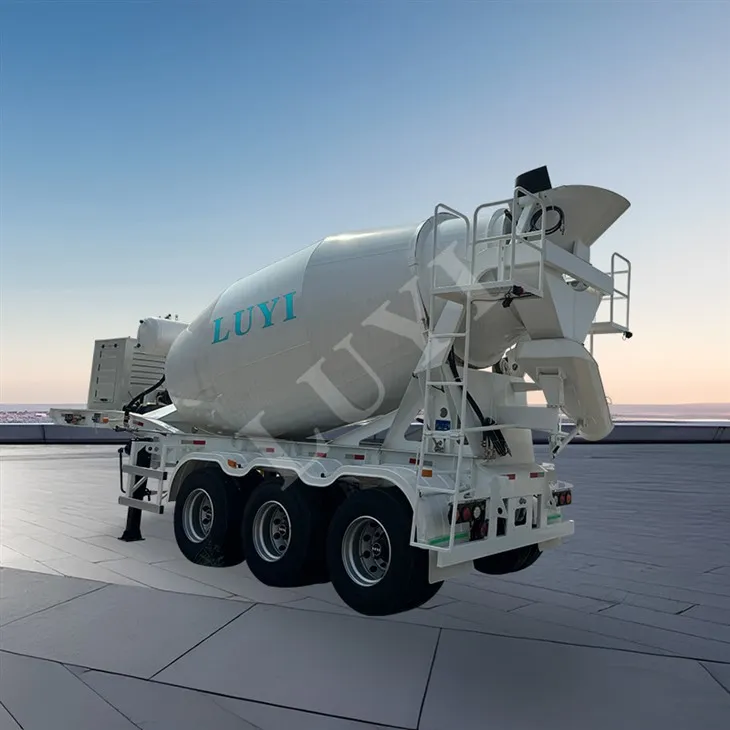 Semi-karru tal-Mixer tas-Siment bi tliet-fusijiet b'Kapaċità ta' 12-il metru kubu